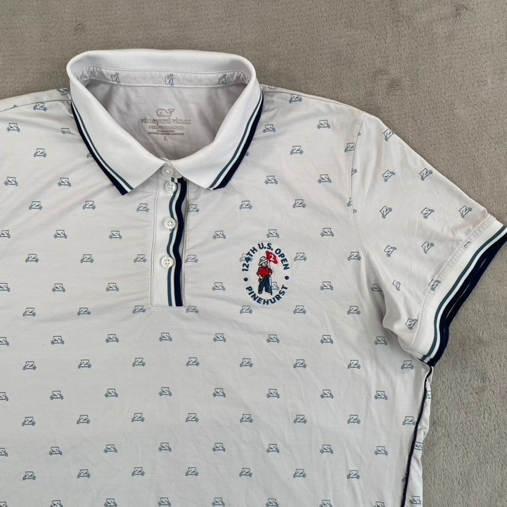 Vineyard‎ Vines x Pinehurst 124th US Open Performance Polo Shirt White Wmn Large